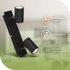 2840025 LED stropna luč za notranje prostore, reflektor, energijska učinkovitost A - 2xGU10-2x2W-2x450lm-3000K
