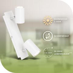 2840026 LED stropna luč za notranje prostore, reflektor, energijska učinkovitost A - 2xGU10-2x2W-2x450lm-3000K