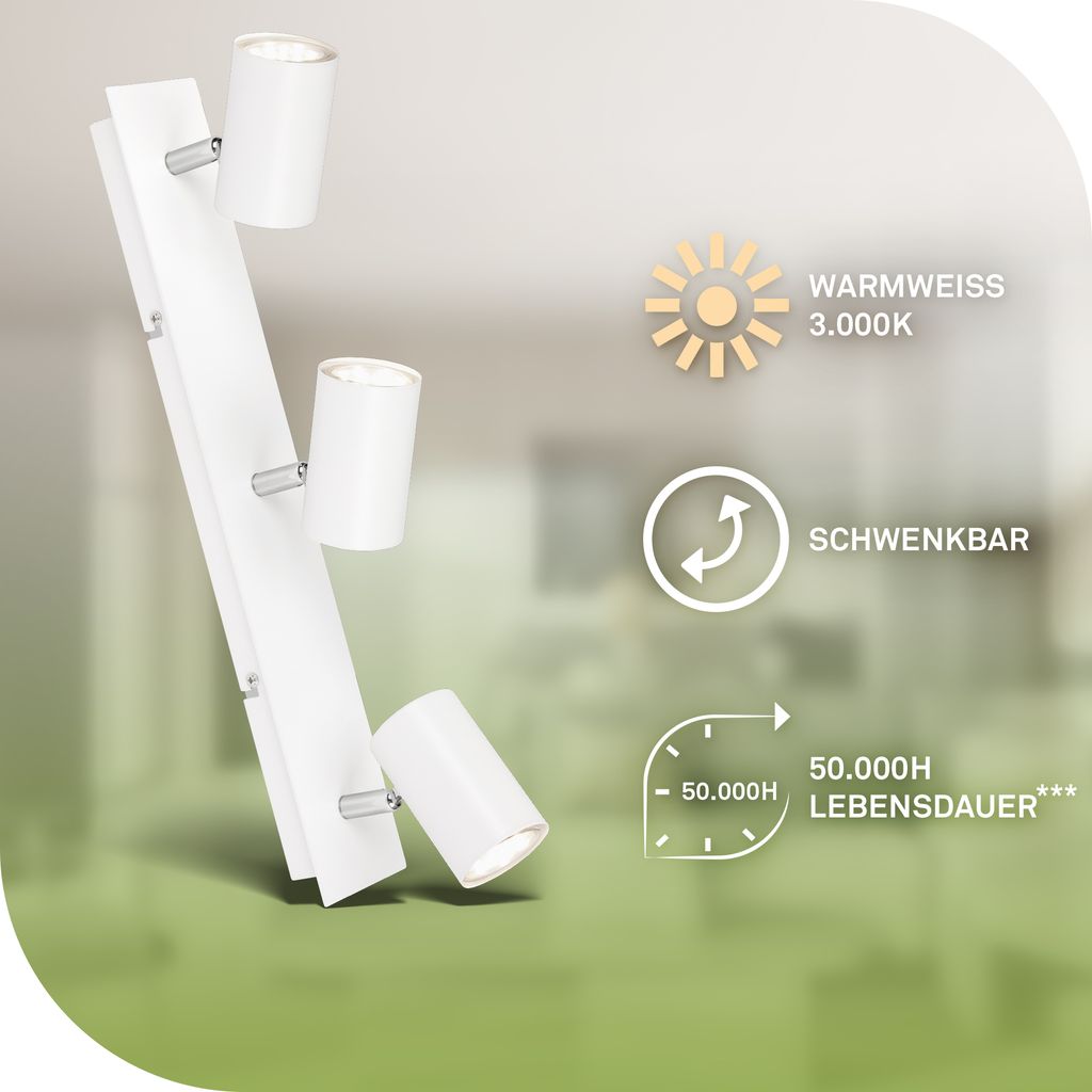 2840036 LED stropna luč za notranje prostore, reflektor, energijska učinkovitost A - 3xGU10-3x2W-3x450lm-3000K