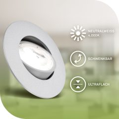 7989034 Led vgradna stropna svetilka, energijska učinkovitost A, set 3 svetilk, IP23 3x,2W-3x385lm-4000K