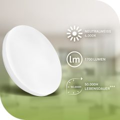 3866016 LED stropna luč za notranje prostore, energijska učinkovitost A - 8W-1700lm-4000K