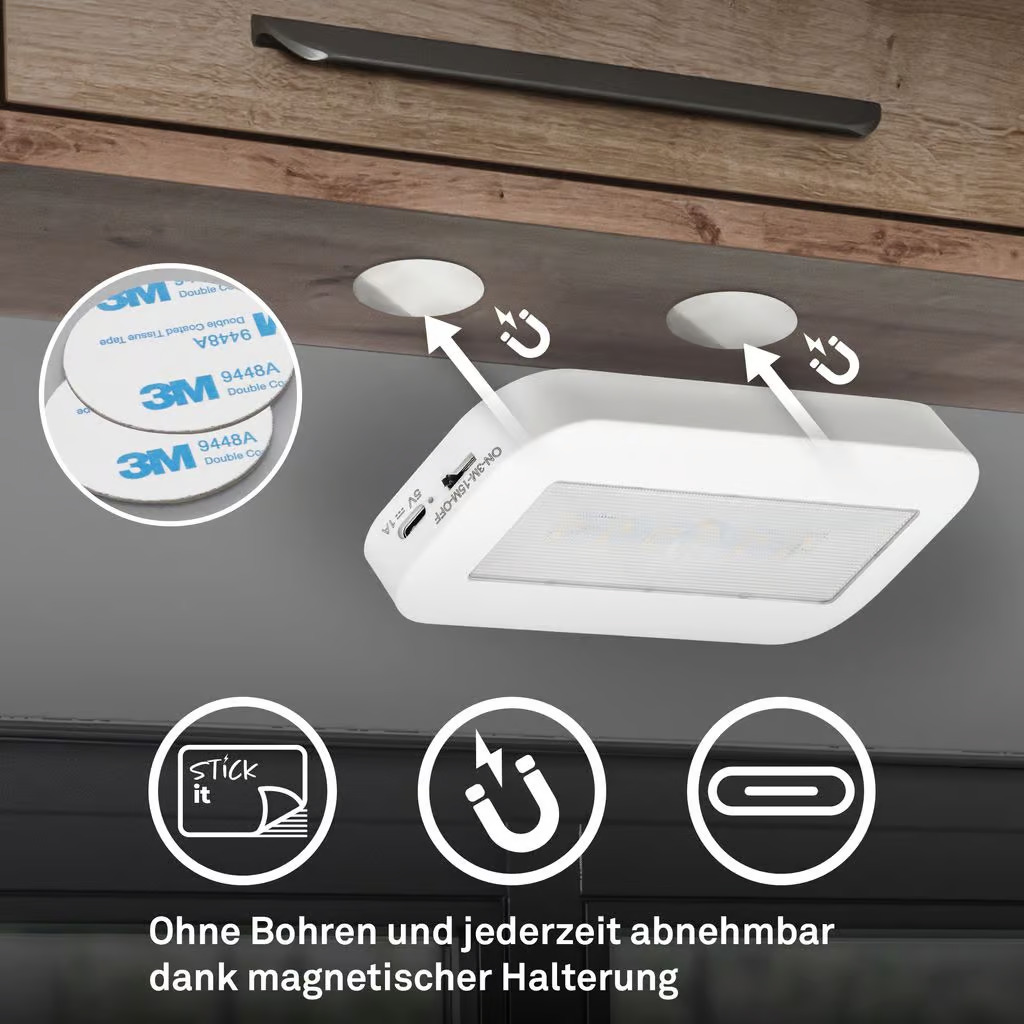 2374026 Akumulatorska svetilka s časovnikom USB-C, 1,3W-100lm-4000K-set 2 svetilk - slika 5