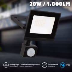 4053015 Led zunanja senzorska stenska, zidna svetilka IP65-20W-1800lm-4000K