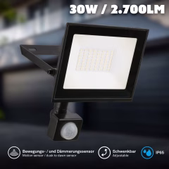 4054015 Led zunanja senzorska stenska, zidna svetilka IP65-30W-2700lm-4000K