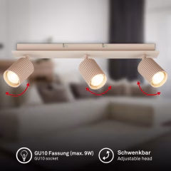 2390031 Led reflektor, stropna svetilka 3xGU10-max3x9W