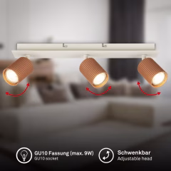 2390034 Led reflektor, stropna svetilka 3xGU10-max3x9W