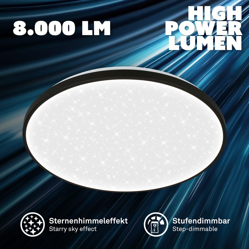 4091015 Led plafonjera zvezdnato nebo, led stropna svetilka zvezdnato nebo, zatemnilna-60W-8000lm-4000K