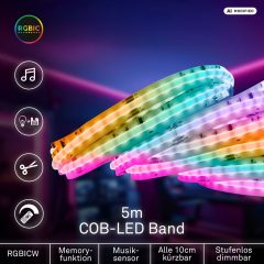 2391056 Led trak COB - Led samolepilni trak 5m-20W-1500lm-3000K-RGBIC-zatemnilen - slika 2