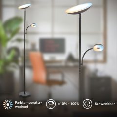 2400025 Led stoječa, talna svetilka z bralno lučko -zatemnilna 21,4W-2660lm-CCT(3000K-4000K-6500K)