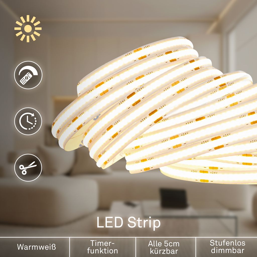 2418056 COB Led trak - Led samolepilni trak 5m-3000K-20W-1800lm-zatemnilni