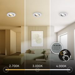 Alternative view of 8059034 Led vgradna stropna svetilka, set 3 svetilk, 3x4,9W-3x460lm-CTS, barva svetlobe nastavljiva 2700K-3000K-4000K