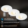 8061036 Led vgradna stropna svetilka, set 3 svetilk, 3x4,9W-3x460lm-CTS-IP65, Barva svetlobe nastavljiva 2700K-3000K-4000K, Zatemnilna preko stenskega zatemnilnika
