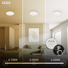 Alternative view of 8062036 Led vgradna stropna svetilka, set 3 svetilk, 3x4,9W-3x460lm-CTS-IP65, Barva svetlobe nastavljiva 2700K-3000K-4000K