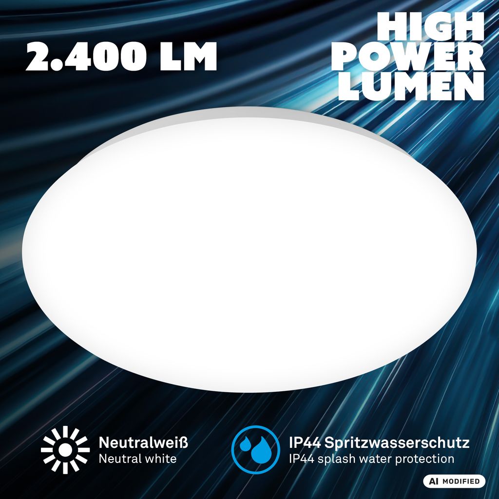 4083016 Led stropna kopalniška-zunanja svetilka IP44-19W-2400lm-4000K