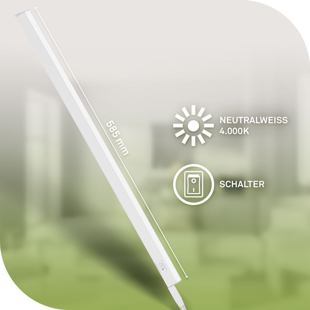 4090146 Led Podpultna Svetilka, podelementna svetilka s stikalom 6,5W-1365lm-4000K