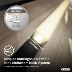 8049016 Komplet led trakov za akustične panele, samolepilni trak+mehčalec svetlobe 2x2m-18W-1950lm-3000K-(12-13mm) - slika 3